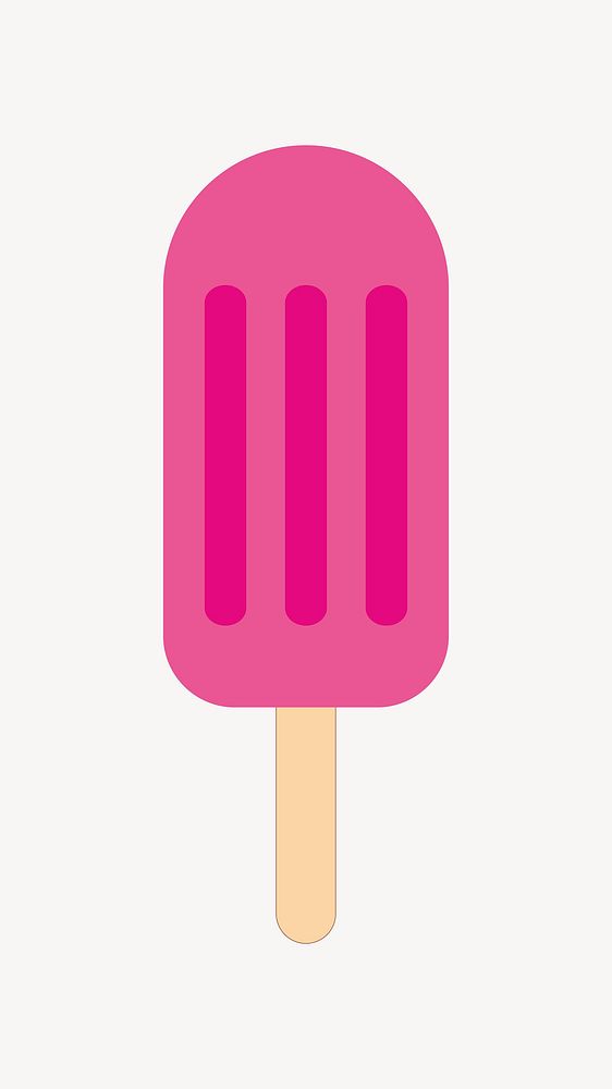 Pink popsicle clipart, illustration. Free public domain CC0 image.