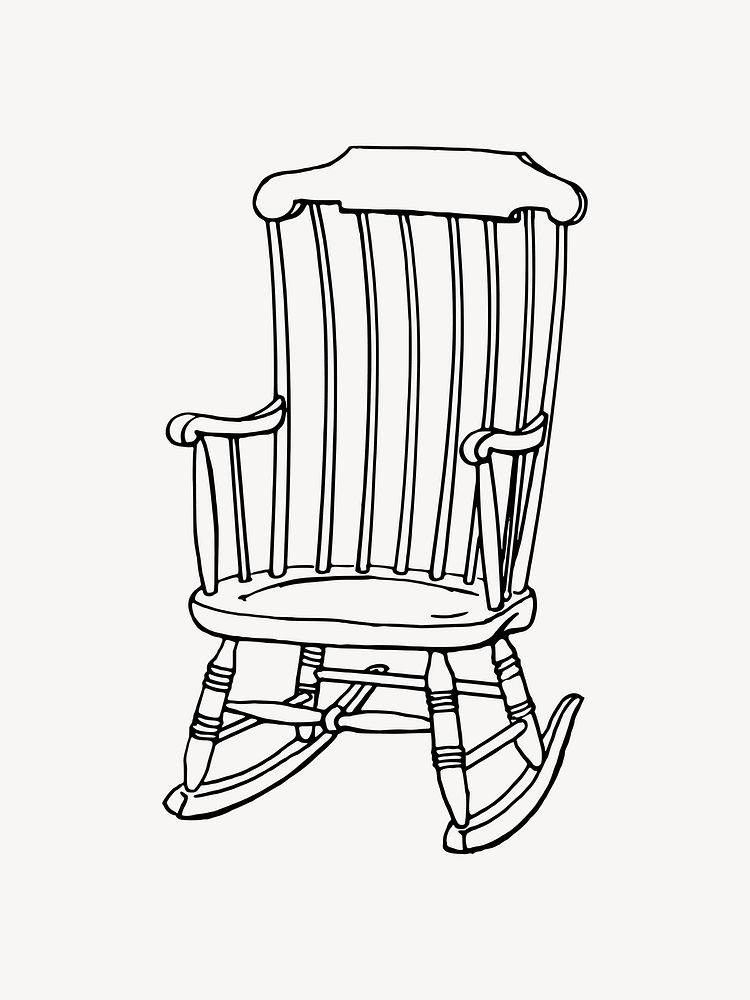 Rocking chair clip art vector. Free public domain CC0 image.