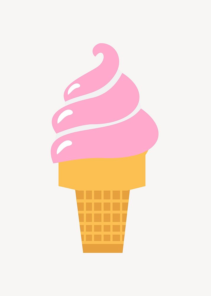 Soft serve ice-cream clip art vector. Free public domain CC0 image.