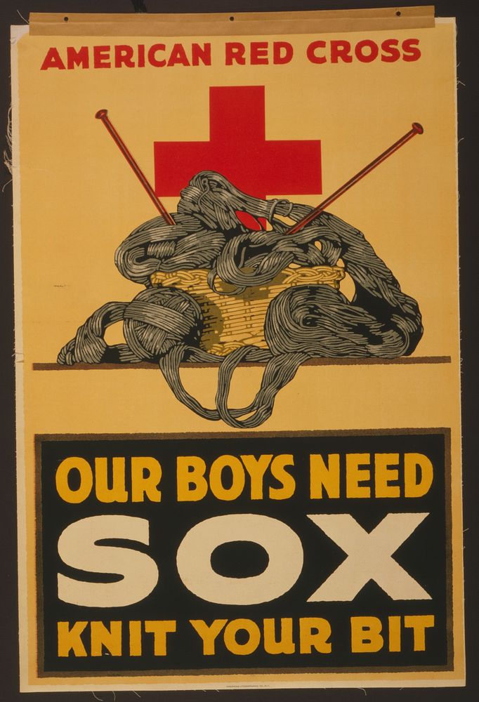 Our boys need sox - knit your bit American Red Cross.