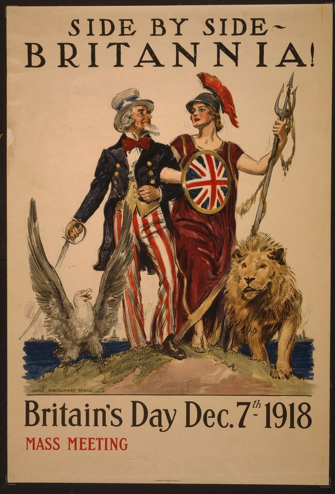 Side by side - Britannia! Britain's Day Dec. 7th 1918  James Montgomery Flagg 1918 ; American Lithographic Co. N.Y.