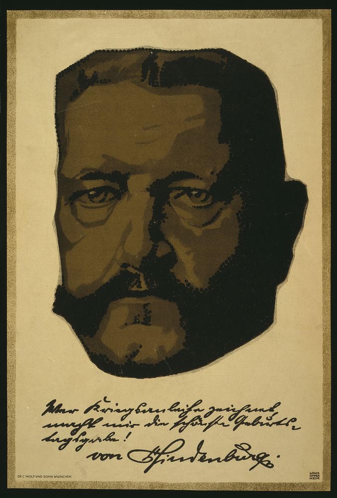 Portrait of General Field Marshall Paul von Hindenburg  Louis Oppenheim.