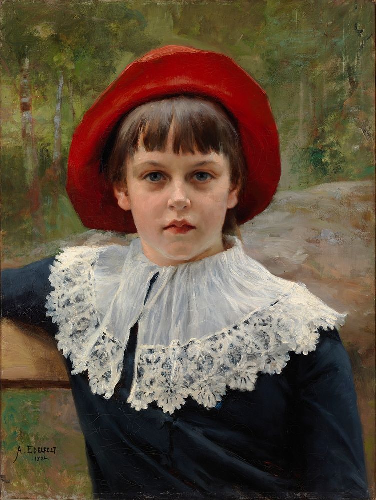 Portrait of the artist's sister berta edelfelt, 1884, by Albert Edelfelt