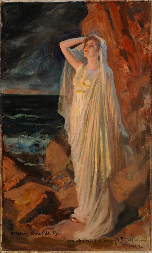 Aino ackté as alcestis on the banks of the styx, 1902, by Albert Edelfelt