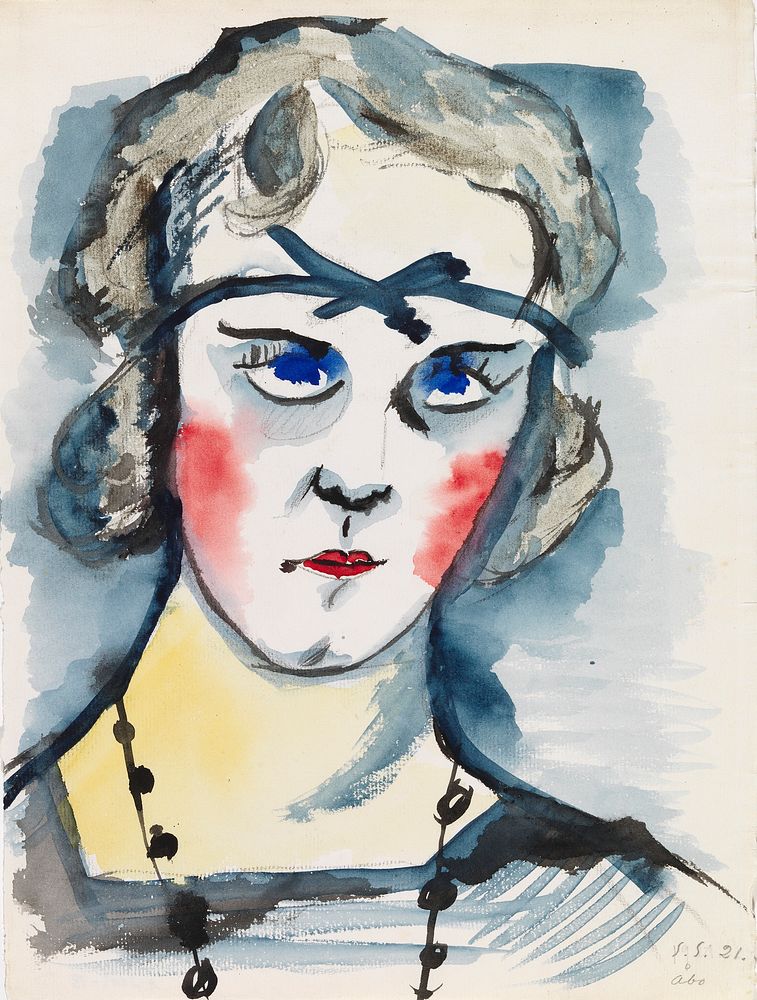 Woman with red cheeks, 1921, by Sulho Sipliä