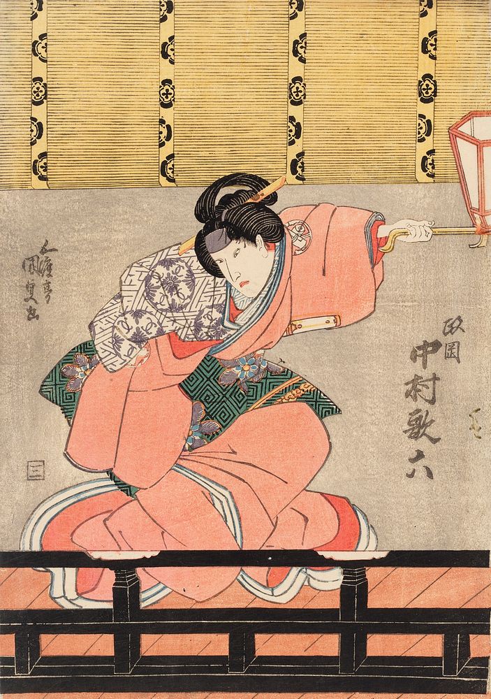 Näyttelijä nakamura utaroku lapsenhoitaja masaokan roolissa, 1830, by Utagawa Kunisada