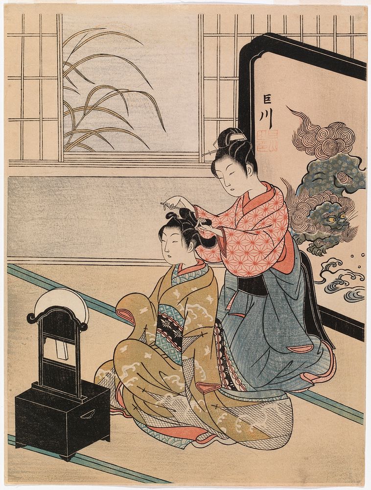 Autumn moon in the mirror, 1765, Suzuki Harunobu