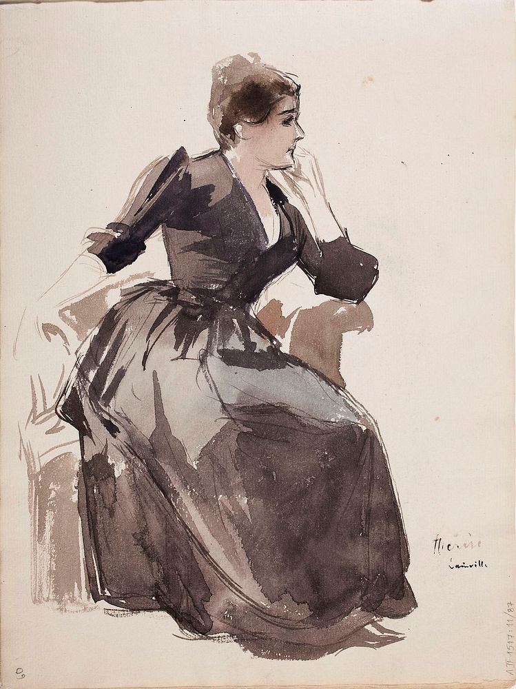 Thérèse lainville, 1888 - 1894part of a sketchbook, by Albert Edelfelt