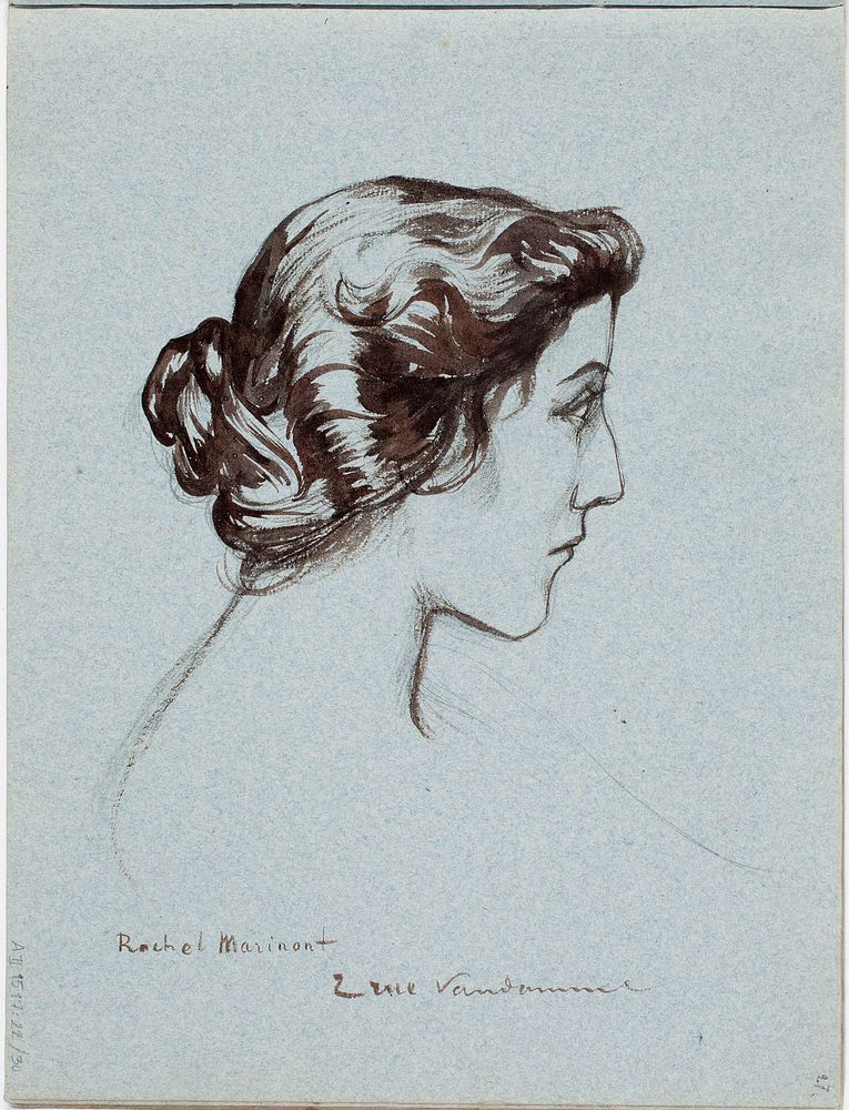 Rachel marinontpart of a sketchbook, by Albert Edelfelt