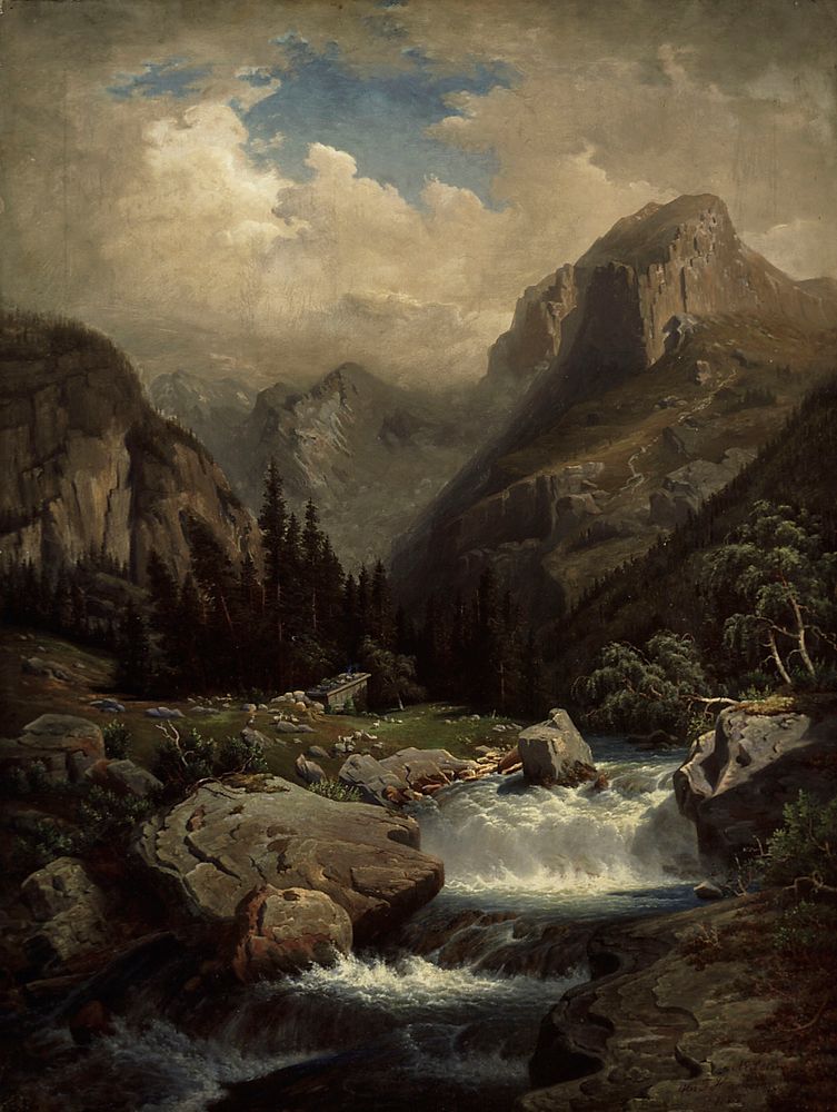 Bavarian mountain scenery, copy after franz hengsbach, 1864, Augusta Soldan