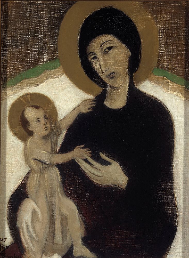 Madonna and child, after cimabue, 1932, Helene Schjerfbeck