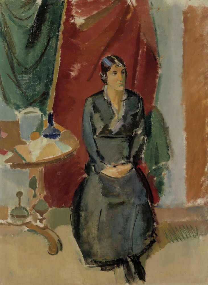 Seated woman in black, 1918 - 1919, Karl Isakson