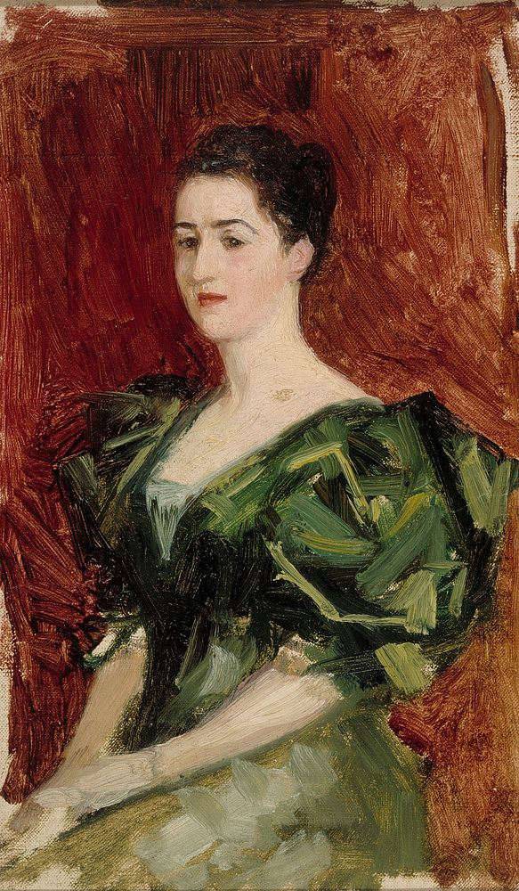 Portrait of mrs. dagmar dippell, compositional sketch, 1895, by Albert Edelfelt