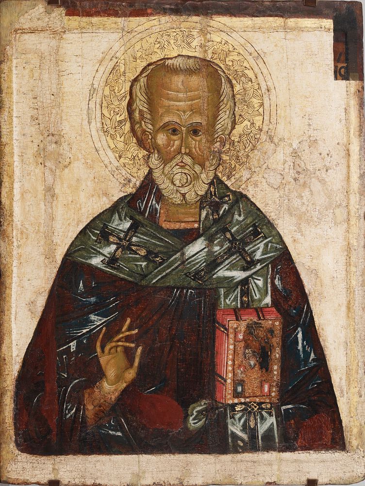 Pyhä nikolaus, venäläinen ikoni, 1450 - 1499, Tekijä Ei Tiedossa