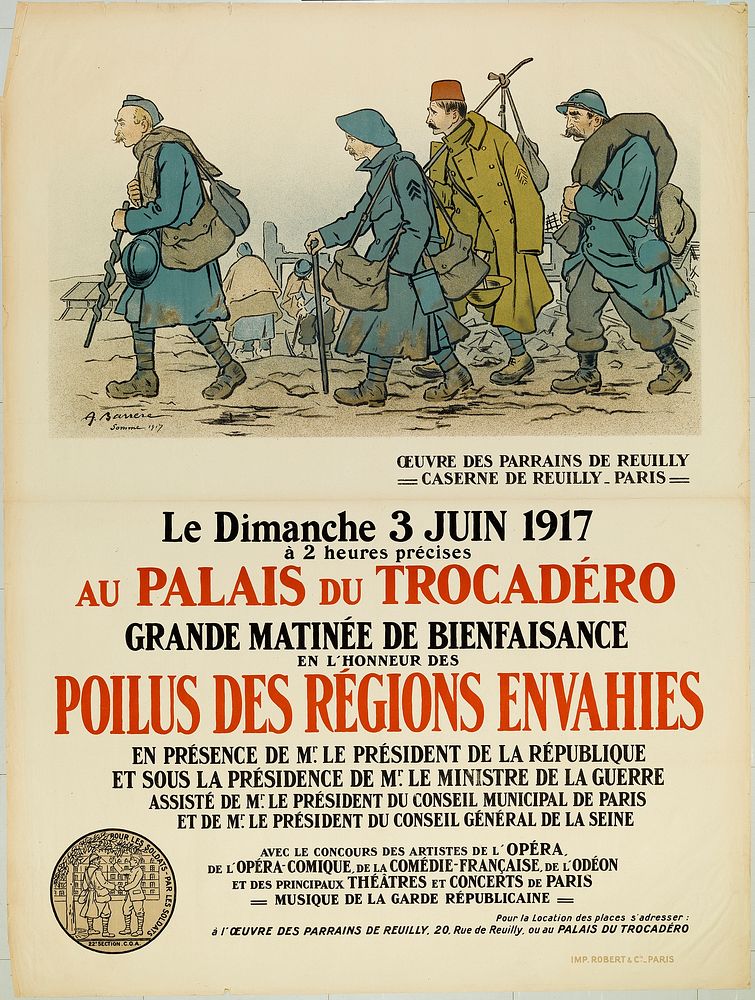 Poilus des r&eacute;gions envahies (juliste), 1917 - 1918, Adrien Barr&egrave;re