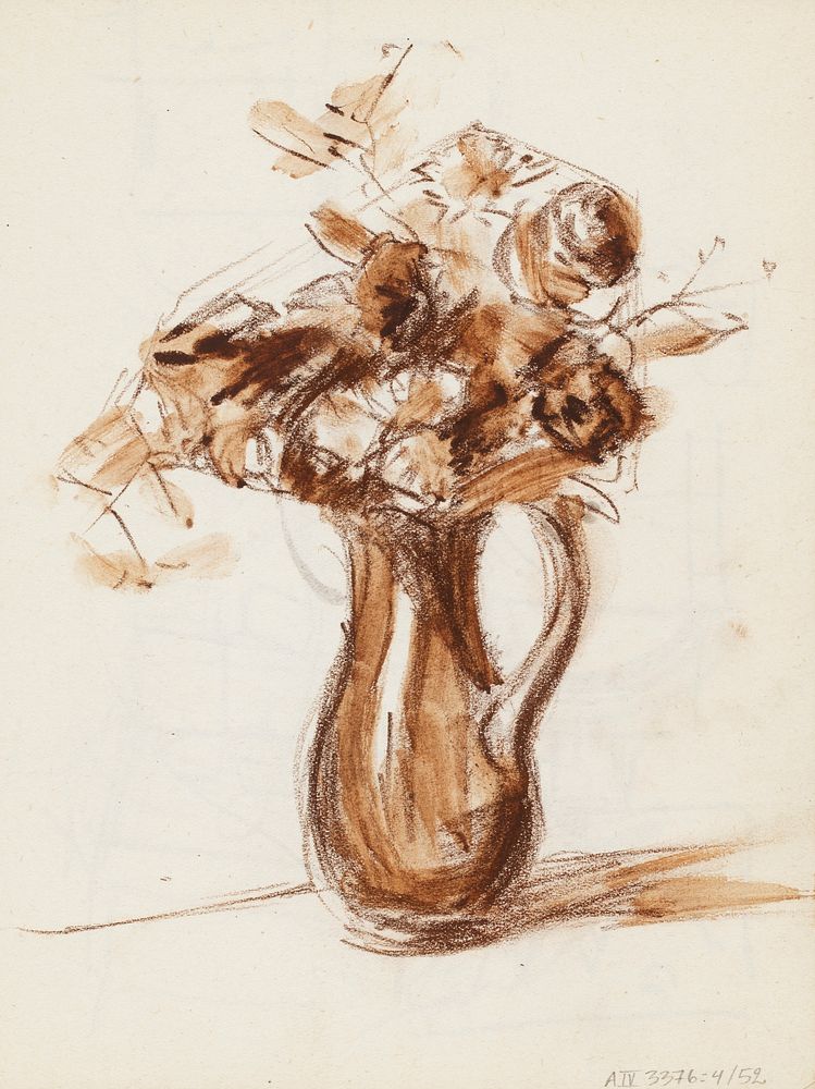 Kukkamaljakko, 1921part of a sketchbook, Henry Ericsson