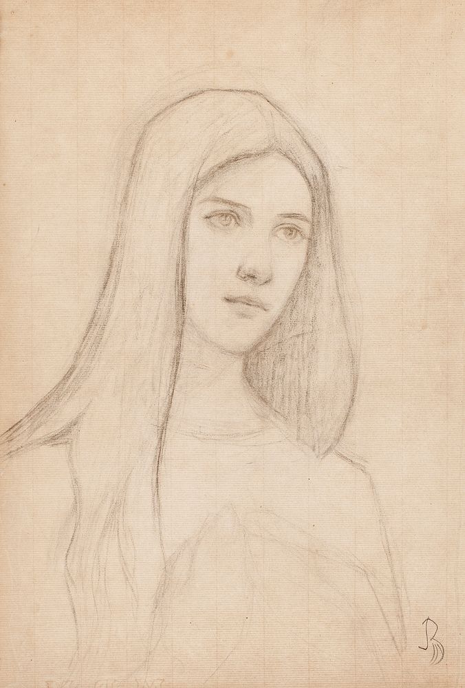 Piirustusharjoitelma (madonna), 1892 - 1895, Beda Stjernschantz