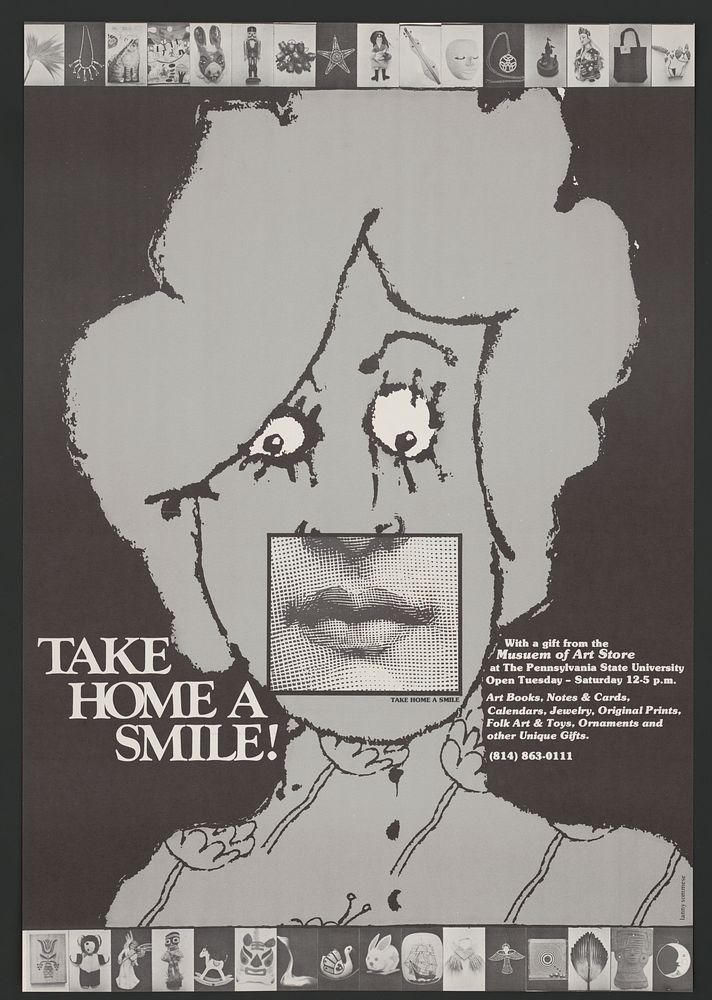 Take home a smile (1979) poster by Lanny Sommese.  Original public domain image from Library of Congress. Digitally enhanced…
