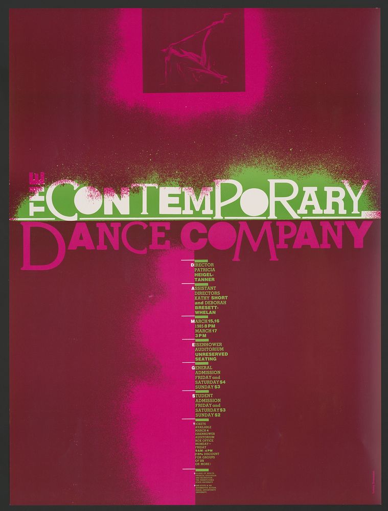 The contemporary dance company (1980) poster by Lanny Sommese. Original public domain image from the Library of Congress.