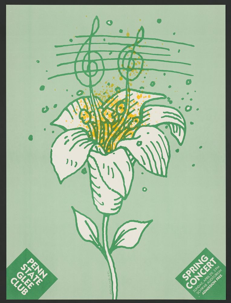 Penn State glee club - spring concert (1980-1990) poster by Lanny Sommese. Original public domain image from Library of…