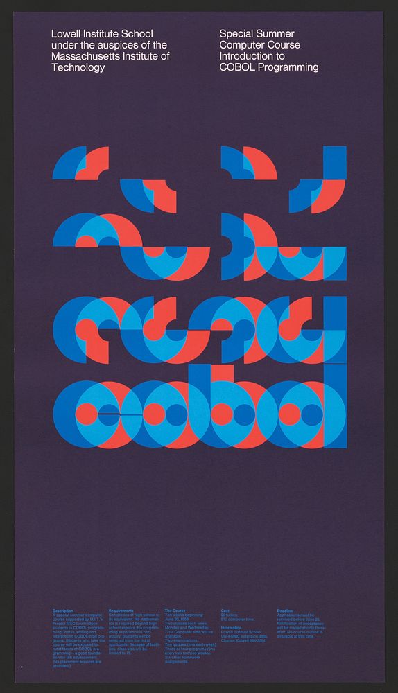 COBOL (1969) abstract poster.  Original public domain image from Library of Congress. Digitally enhanced by rawpixel.