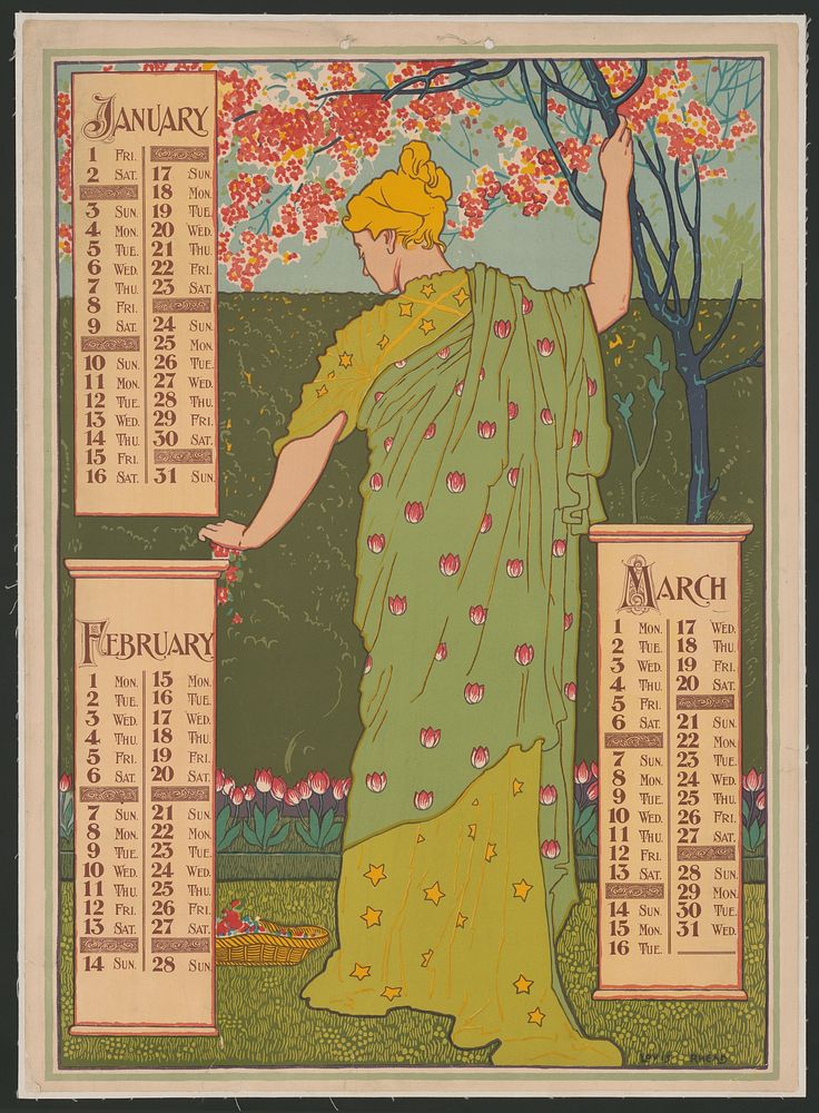 Poster calendar for 1897. January, February, March