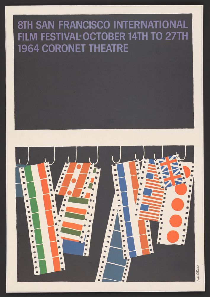 8th San Francisco International Film Festival vintage poster (1964). Original public domain image from the Library of…