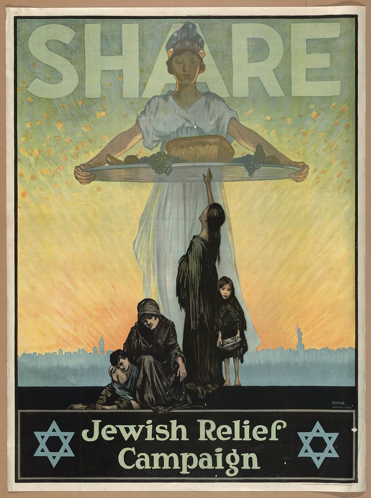 Share--Jewish Relief Campaign  Burke, Johnstone Studios ; lithographed by Sackett & Wilhelms Corporation, Brooklyn, N.Y.