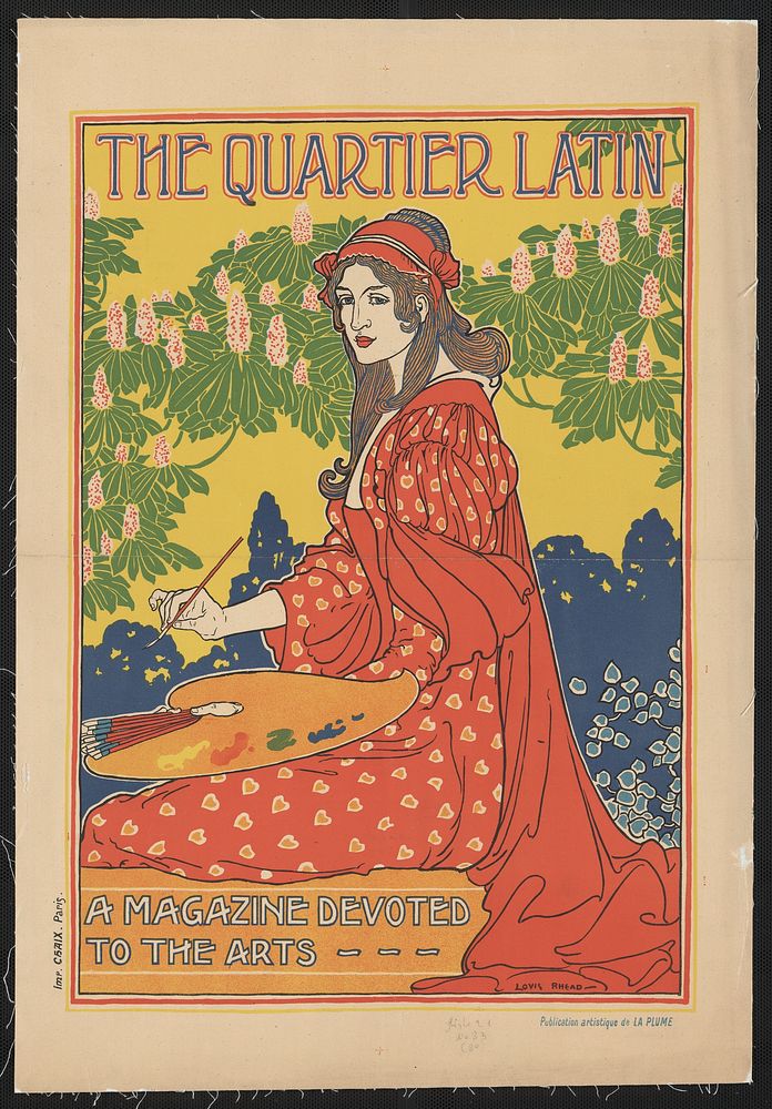 The Quartier Latin. A magazine devoted to the arts (1890) poster by Louis Rhead. Original public domain image from Library…