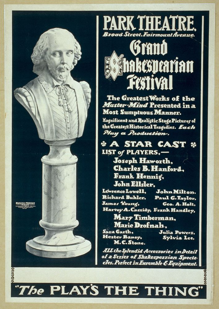 Grand Shakespearian festival the greatest works of the master mind presented in a most sumptuous manner : magnificent and…