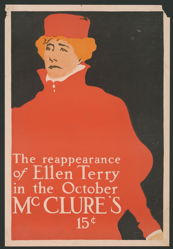 The reappearance of Ellen Terry in the October McClure's 15 cent sign