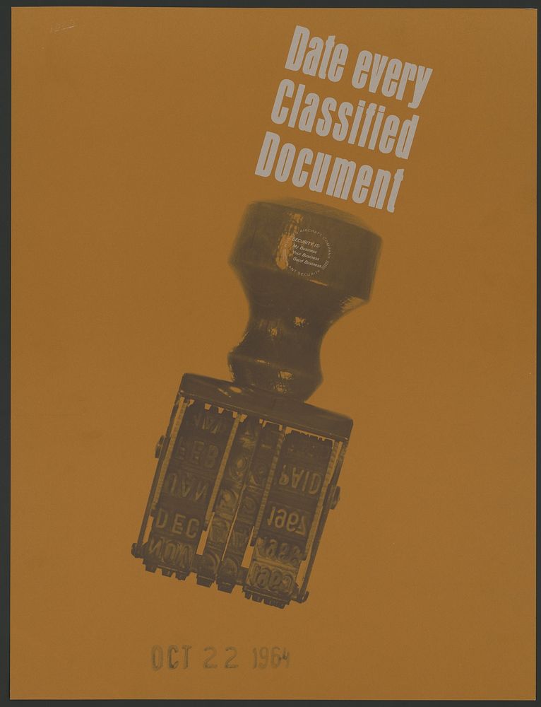 Date every classified document (1964) poster by Don Ferguson. Original public domain image from Library of Congress.…