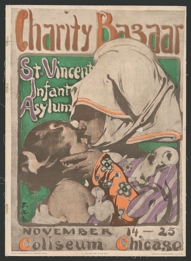 Charity bazaar, St. Vincent infant asylum, November 14-25; Coliseum Chicago.
