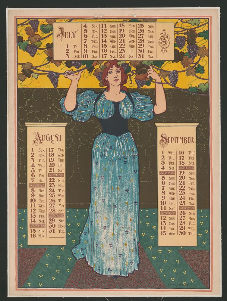 Poster calendar for 1897. July, August , September