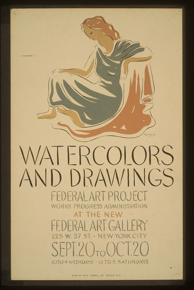 Watercolors and drawings, Federal Art Project, Works Progress Administration, at the new Federal Art Gallery  herzog.