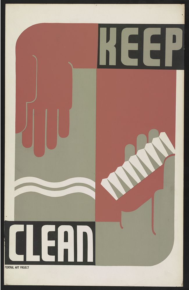 Keep clean (1936-1939) poster by Erik Hans Krause. Original public domain image from the Library of Congress.