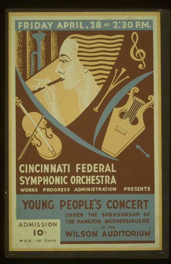 Cincinnati Federal Symphonic Orchestra, Works Progress Administration presents young people's concert under the sponsorship…