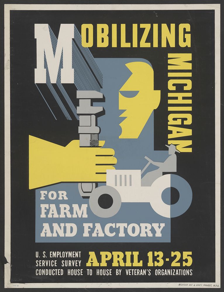 Mobilizing Michigan for farm and factory U.S. Employment Service survey conducted house to house by veteran's organizations.