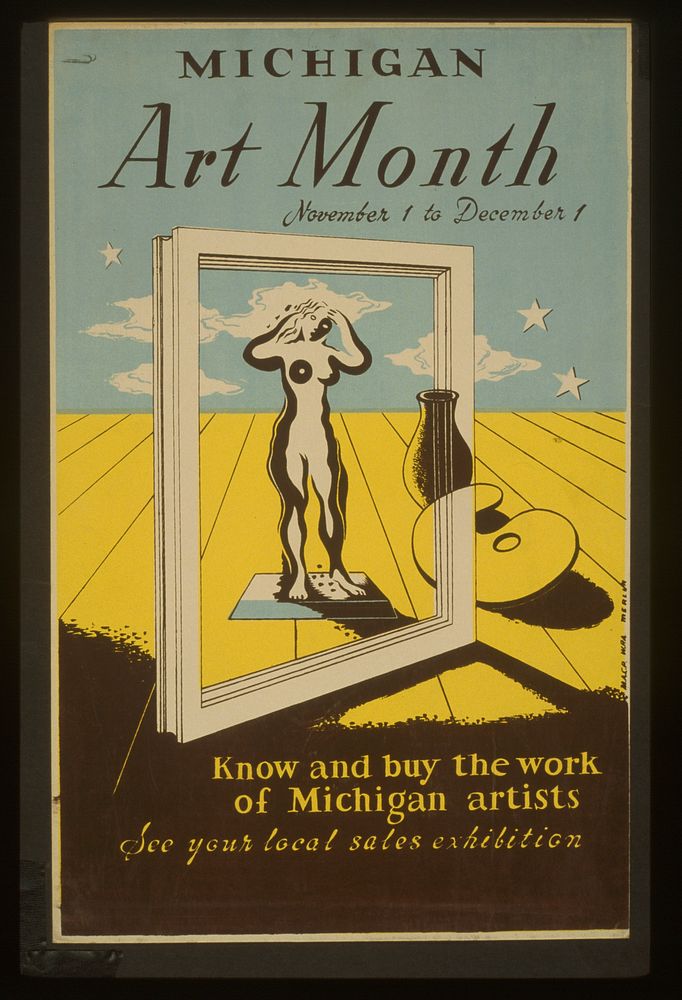 Michigan art month Know and buy the work of Michigan artists : See your local sales exhibition Merlin.