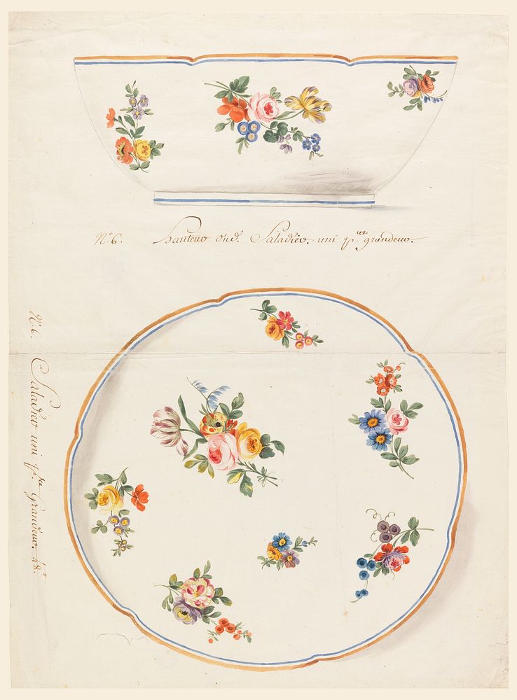 Design for a Painted Porcelain Salad Bowl