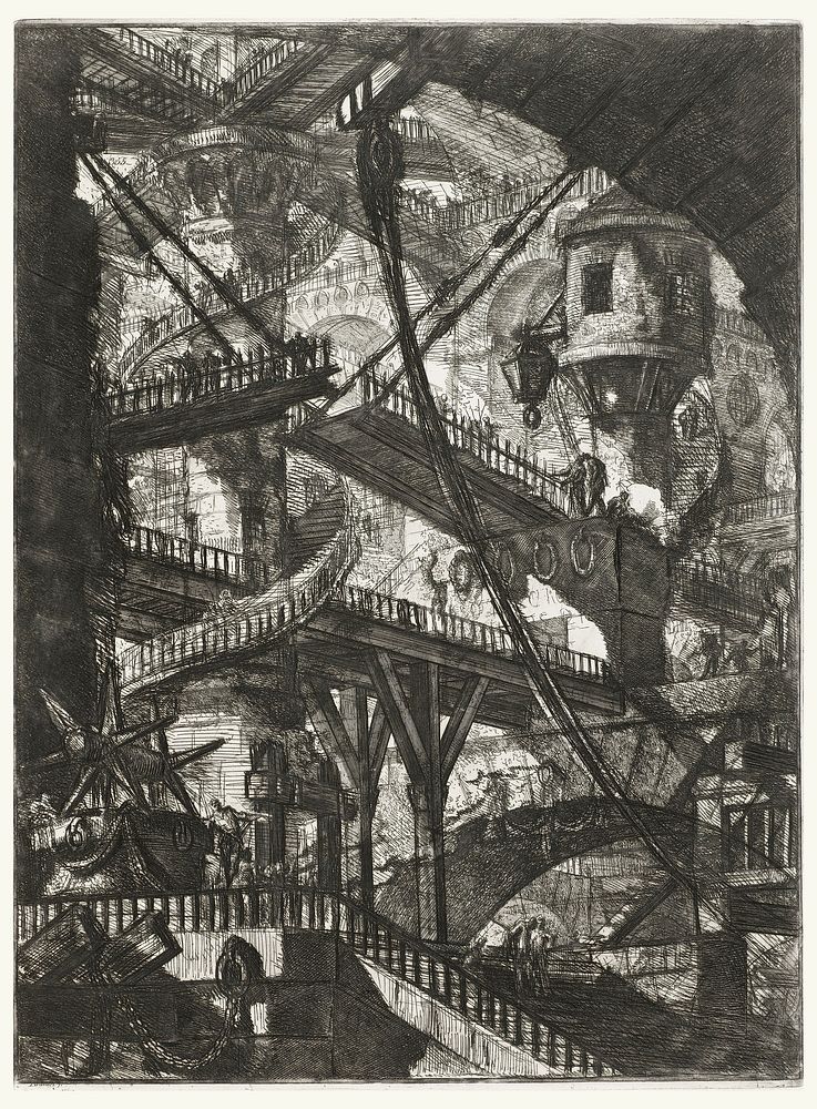 The Drawbridge, plate VII from the series Carceri d'Invenzione, Giovanni Battista Piranesi