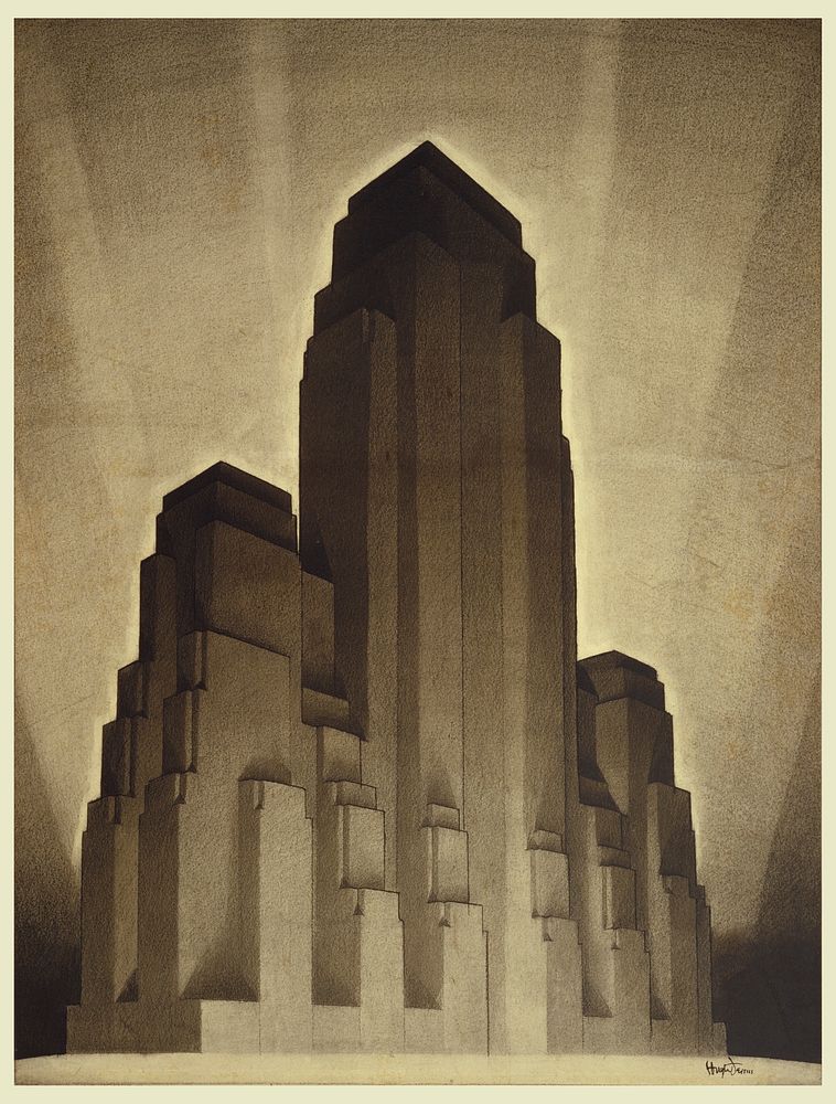Study for Maximum Mass Permitted by the 1916 New York Zoning Law, Stage 4, Hugh Ferriss