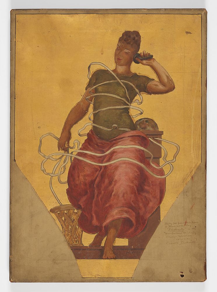 Study of Pendentive Figure for Electricity, Dome of the Manufactures and Liberal Arts Building, World's Columbian…