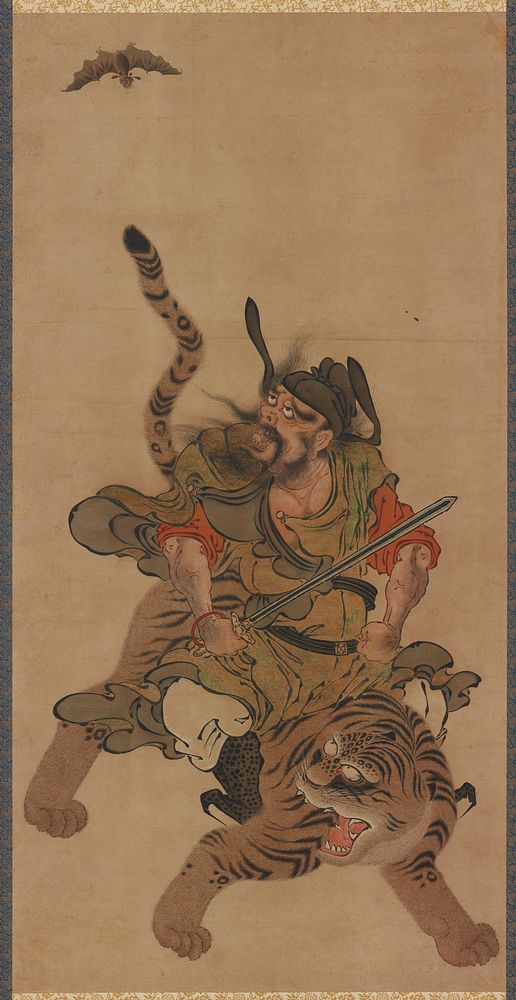 Zhong Kui (Shoki) on a tiger
