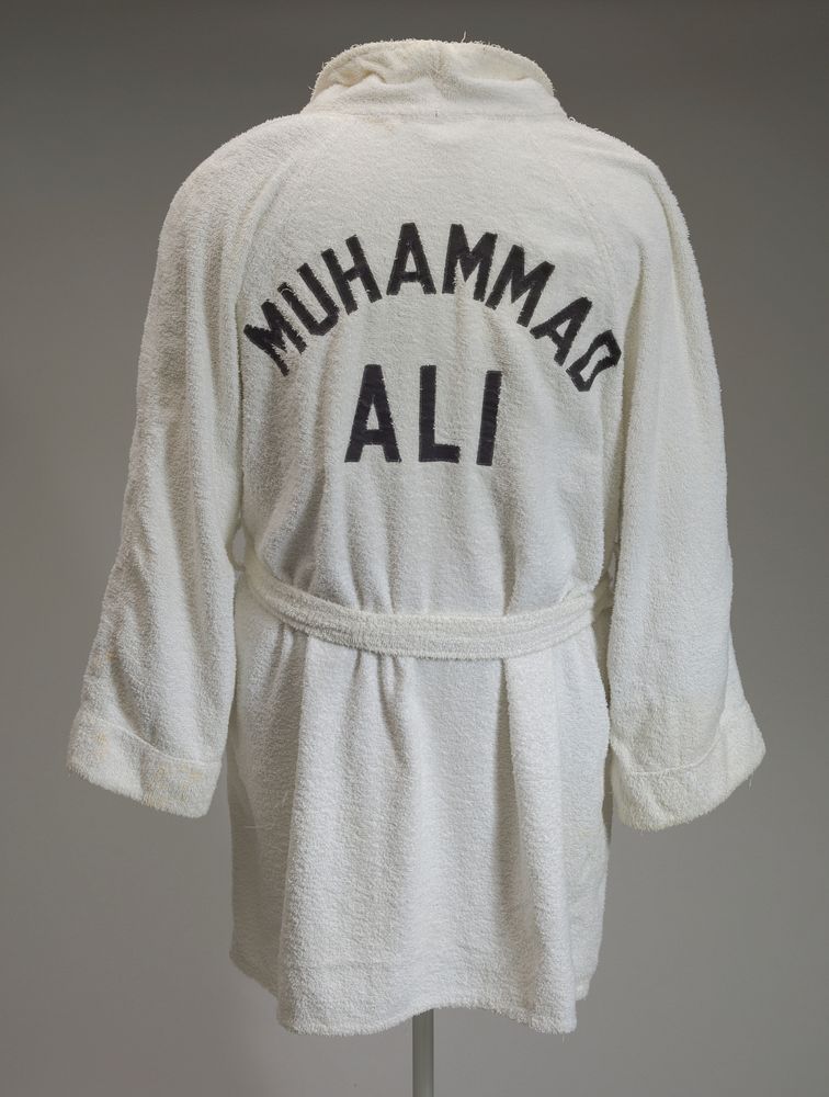 Training robe worn by Muhammad Ali at the 5th Street Gym, National Museum of African American History and Culture