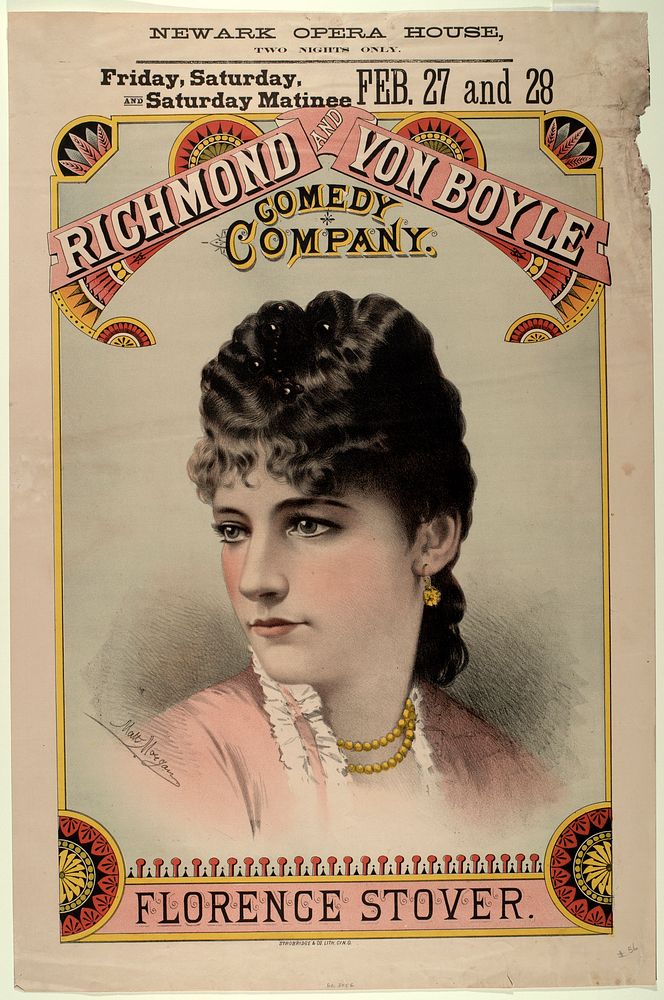 Florence Stover from the Richmond and Von Boyle Comedy Company by Matthew S. Morgan of Strobridge Lithographing Company…