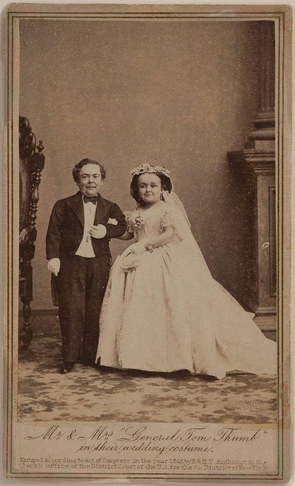 Mr. and Mrs. "General Tom Thumb" in their Wedding Costume