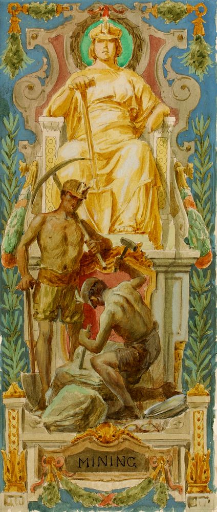 Mining (study for panel, Old Senate Office Building), Louis Schaettle