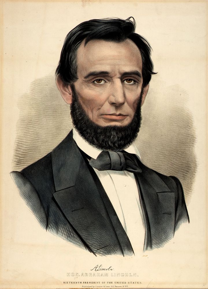Honorable Abraham Lincoln, 16th President, Currier and Ives