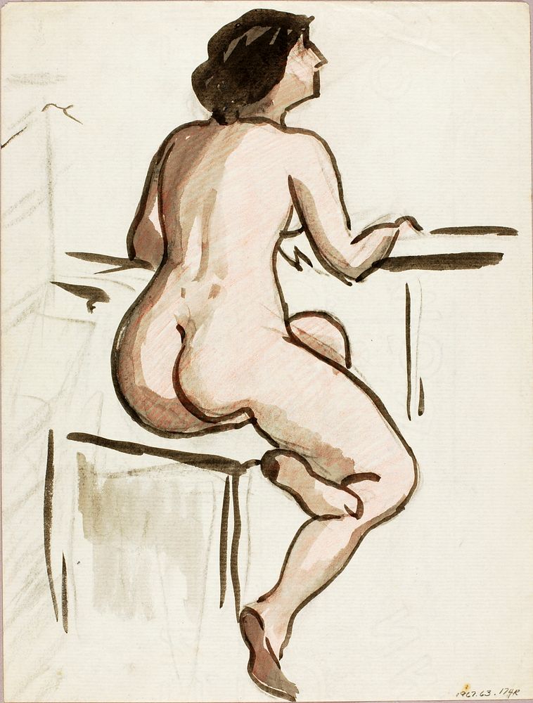 Seated Female Nude by Carl Newman